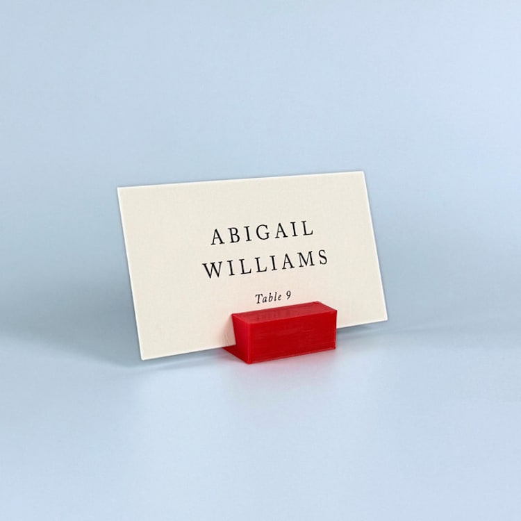 Red Rectangle Place Card Holder by Corduroy Effect