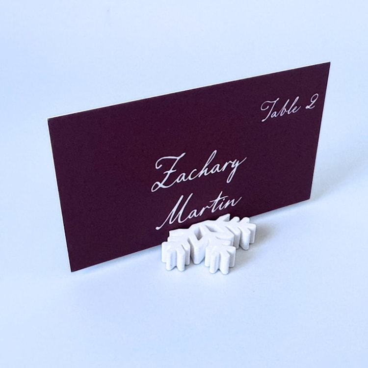 "Snowflake Place Card Holders, Set of 4" - Place Card Holders in white by Corduroy Effect