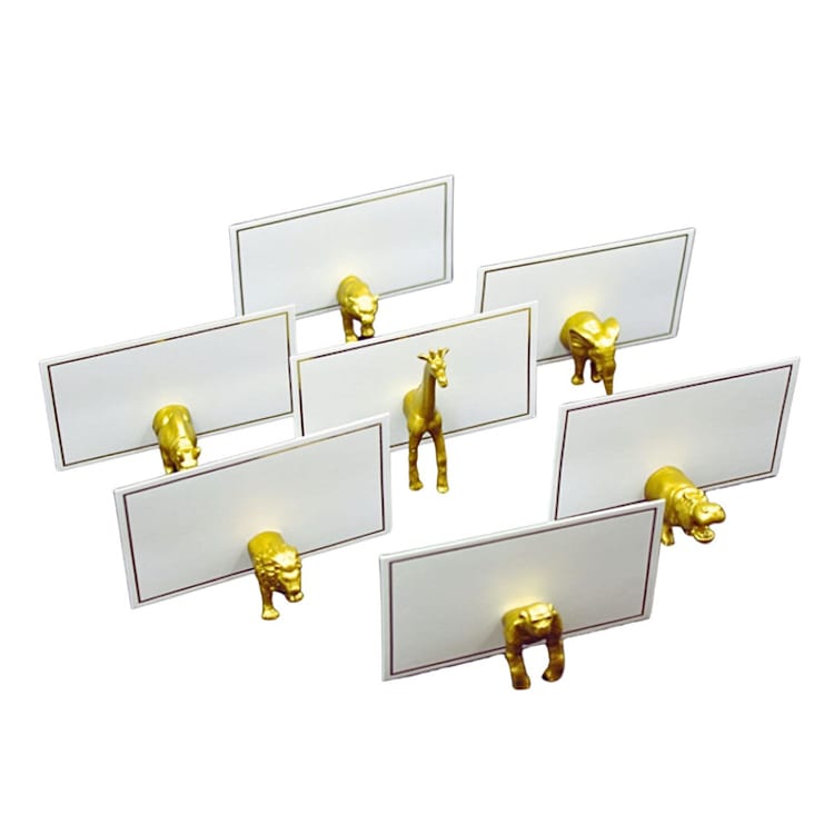 "Gold Safari Animal Magnet Place Card Holder & Party Favor (Set of 152)" - Place Card Holders in gold by Nicole Goldmann
