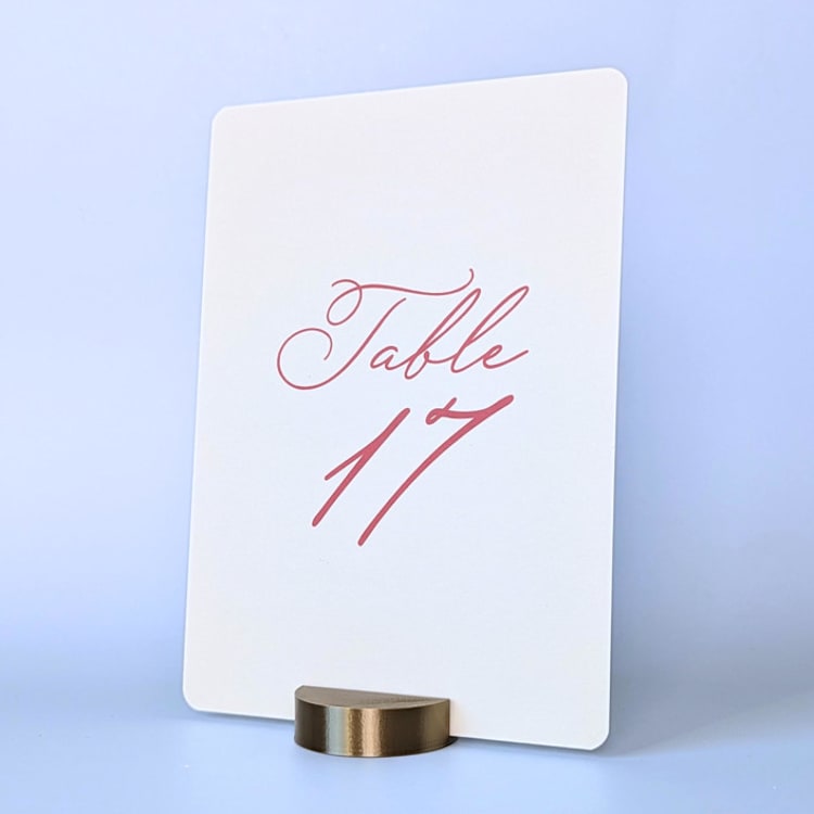 "Brass Color Round Table Number Holder, Set of 5" - Place Card Holders in brass by Corduroy Effect