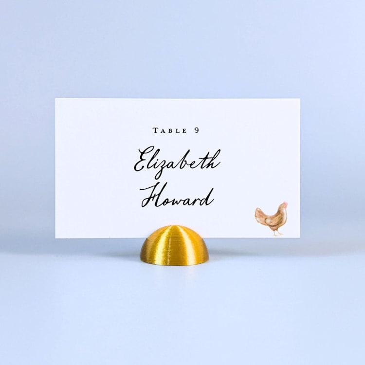 "Gold Color Dome Place Card Holders, Set of 25" - Place Card Holders in gold by Corduroy Effect
