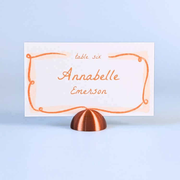 "Copper Color Dome Place Card Holders, Set of 25" - Place Card Holders in copper by Corduroy Effect