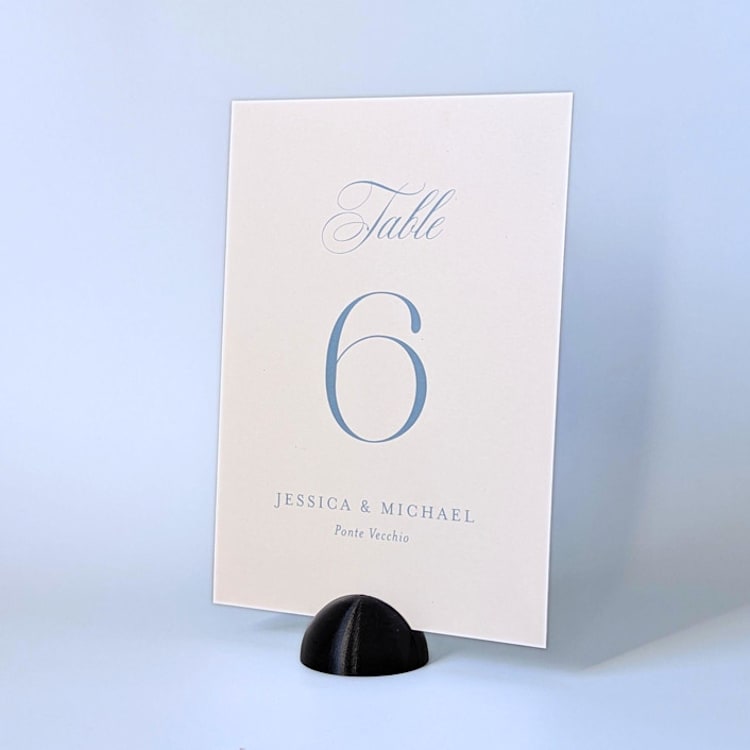 "Black Dome Table Number Holders, Set of 5" - Place Card Holders in black by Corduroy Effect