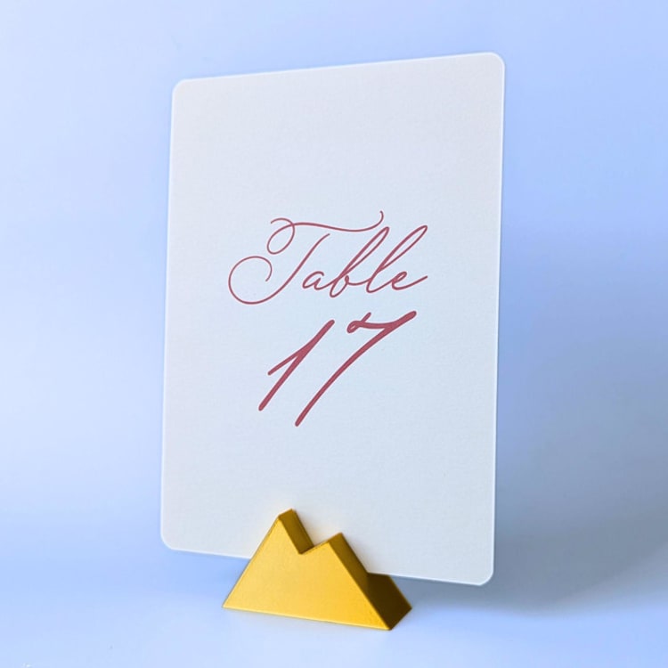 "Gold Color Mountain Table Number Holder, Set of 5" - Place Card Holders in gold by Corduroy Effect