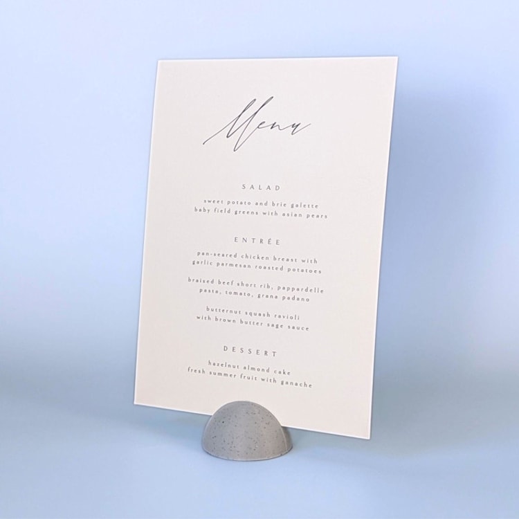 "Marble Pattern Dome Table Number Holders, Set of 5" - Place Card Holders in gray by Corduroy Effect