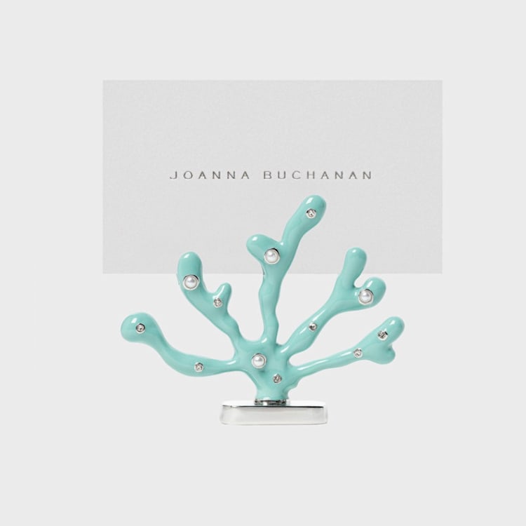 "Coral placecard holders, turquoise, set of two" - Place Card Holders in blue by Joanna Buchanan