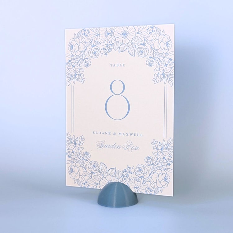 "Dusty Blue Dome Table Number Holders, Set of 5" - Place Card Holders in blue by Corduroy Effect