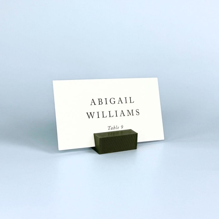 "Army Green Rectangle Place Card Holder, Set of 25" - Place Card Holders in green by Corduroy Effect