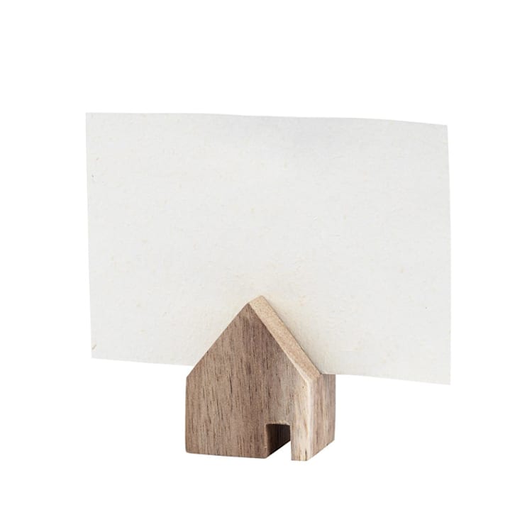 "House Hold - Set of 3 - Acacia Wood" - Place Card Holders in white by Räder Designs