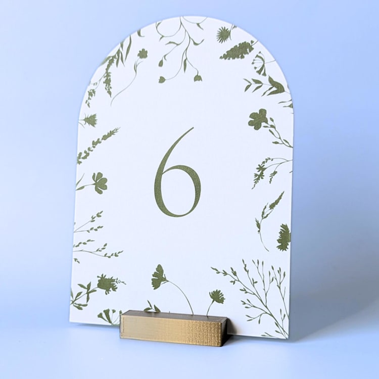 "Brass Color Rectangle Table Number Holder, Set of 5" - Place Card Holders in gold by Corduroy Effect