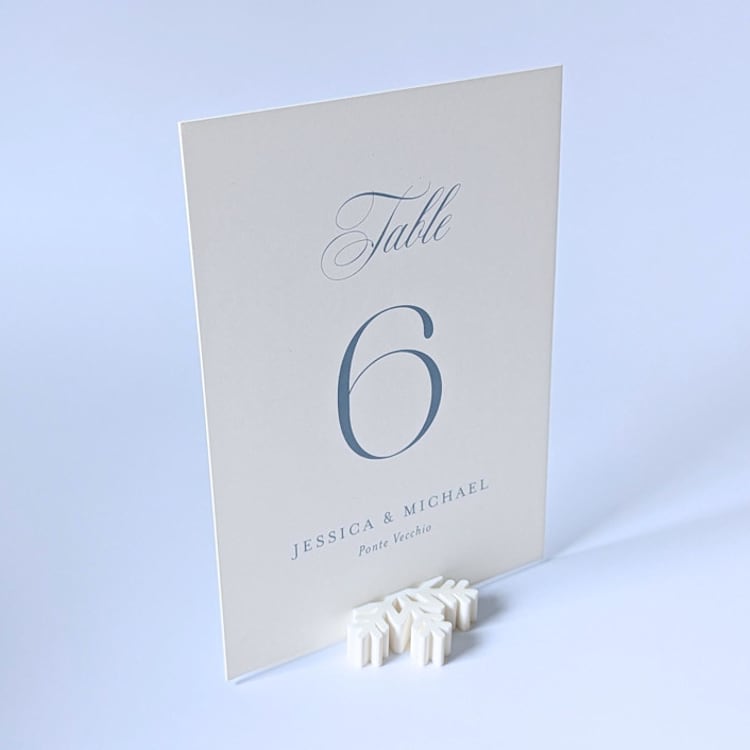 "Snowflake Table Number Holders, Set of 5" - Place Card Holders in white by Corduroy Effect