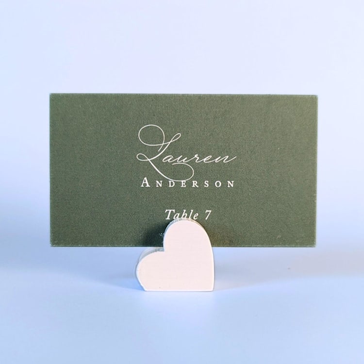 "White Heart Place Card Holders, Set of 10" - Place Card Holders in white by Corduroy Effect