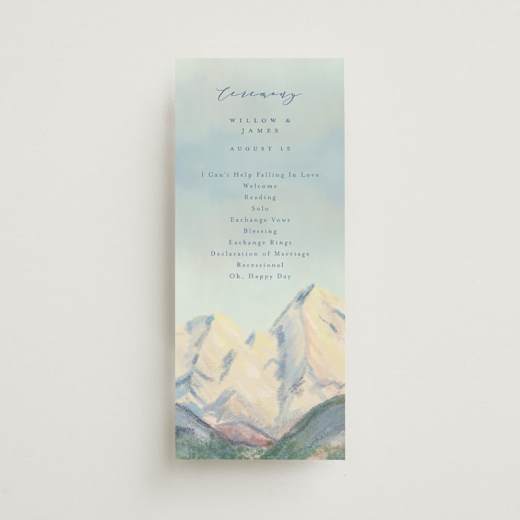"The Valley" - Wedding Programs in Summer by Petra Kern - Front