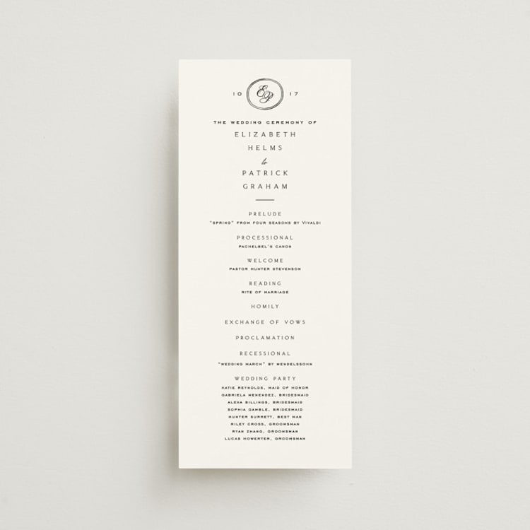 "Aspen Knoll" - Wedding Programs in Cotton by Amy Kross - Front