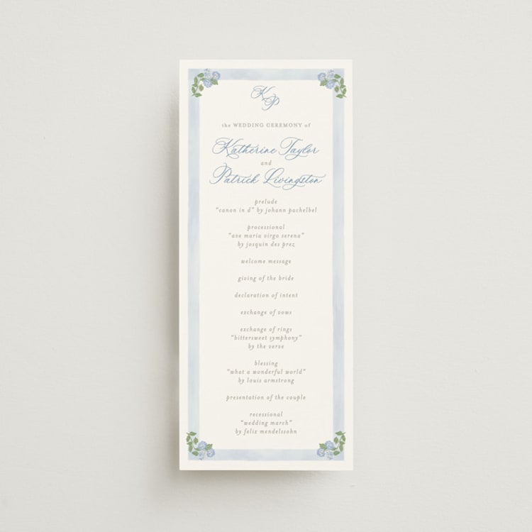 "Pillowy border" - Wedding Programs in Ocean by Creo Study - Front
