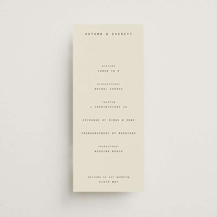 "Nonnette" - Wedding Programs in Vanilla by Blustery August - Front