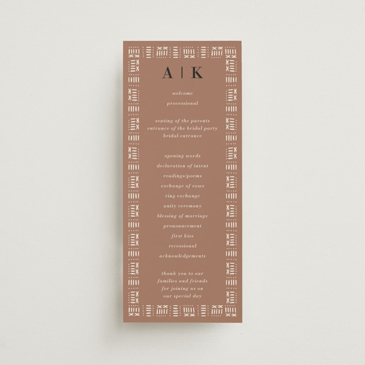 "Amari" - Wedding Programs in Ivory by Oma N. Ramkhelawan - Front