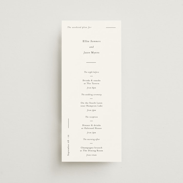 "Tuscany" - Wedding Programs in Ink by Blustery August - Front