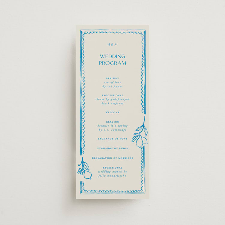 "Mediterraneo" - Wedding Programs in Ocean by Pati Cascino - Front
