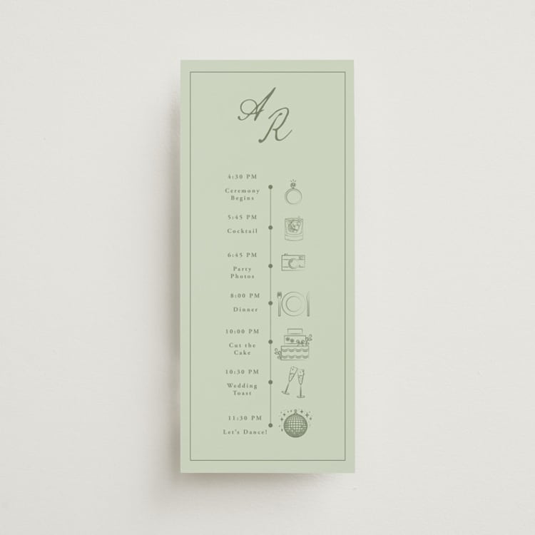 "Olive" - Wedding Programs in Mint by Sherley Ferreira - Front