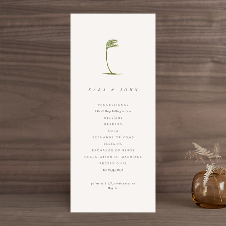 "palmetto" - Wedding Programs in Palmetto by kelli hall - Front