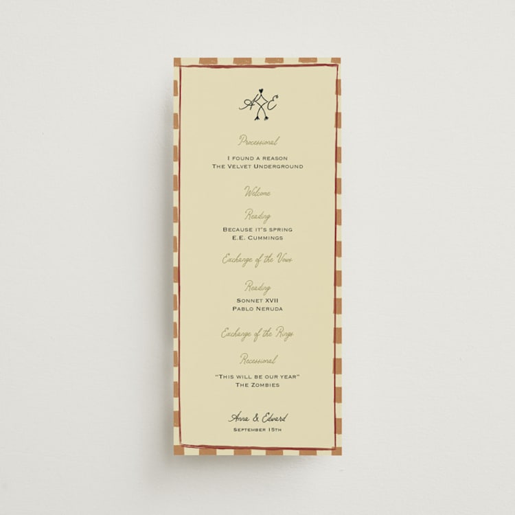 "Love Rests in a Garden" - Wedding Programs in Oat by Helena Vitto - Front