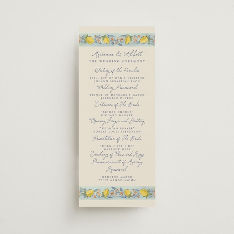 "Amalfi Coast Wedding" - Wedding Programs in Aqua by Chris Griffith - Front