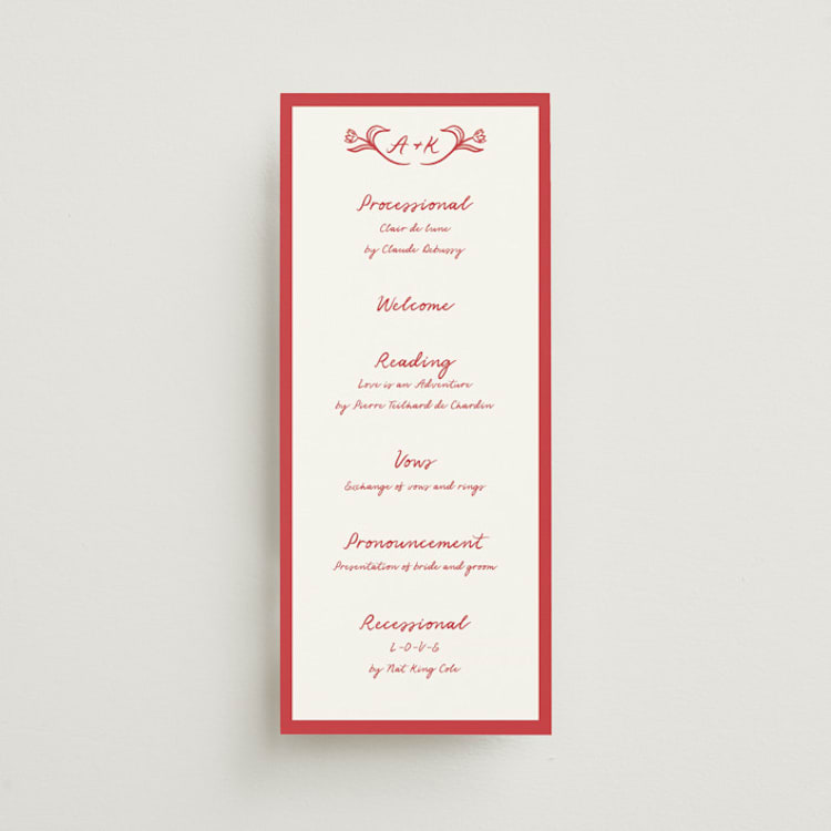 "Love in Bloom" - Wedding Programs in Brick by Julia Liverton - Front