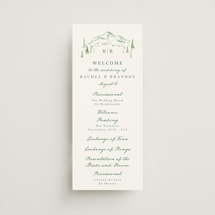 "Plain Air" - Wedding Programs in Meadow by Petra Kern - Front