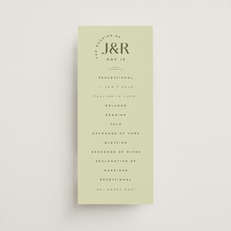 "News!" - Wedding Programs in Kiwi by Claudia Orengo - Front