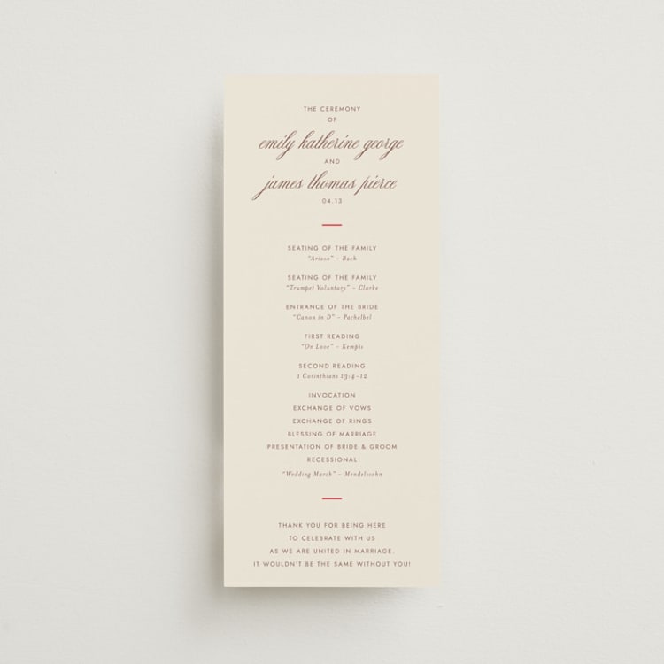"Montauk" - Wedding Programs in Berry by Megan Davis - Front