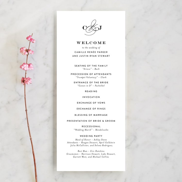 "Wedding Plaid" - Wedding Programs in Obsidian by Jill Means - Front