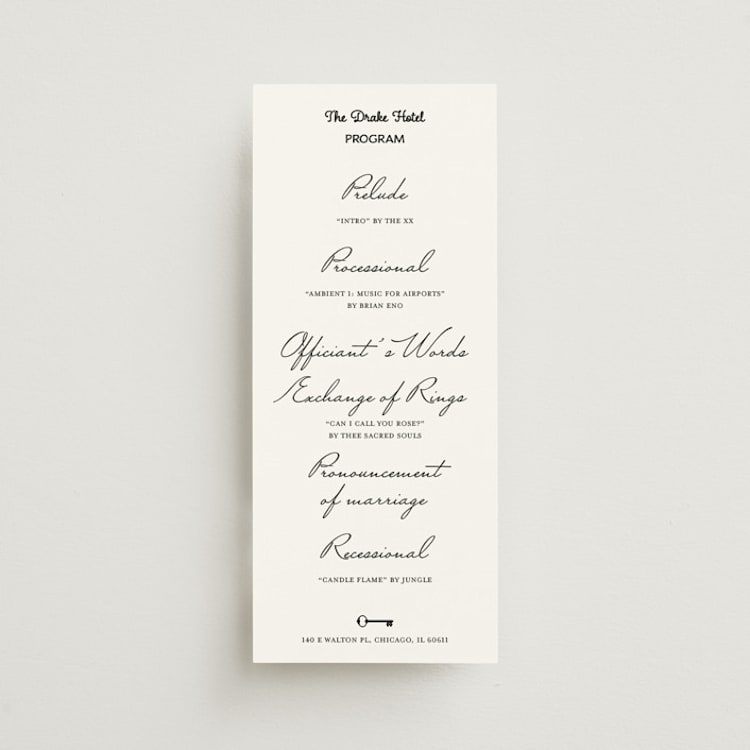 "Hotel" - Wedding Programs in Ivory by Studio Suku - Front