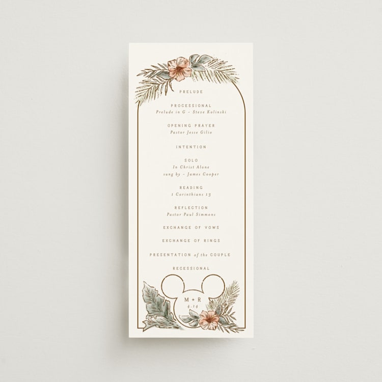 "Disney's Mickey Mouse Tropical Frame" - Wedding Programs in Earth by Shiny Penny Studio - Front