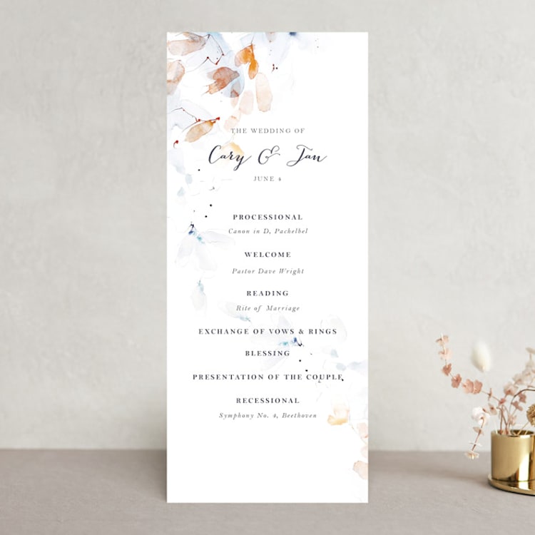 "Petale" - Wedding Programs in Blush by Kelly Ventura - Front