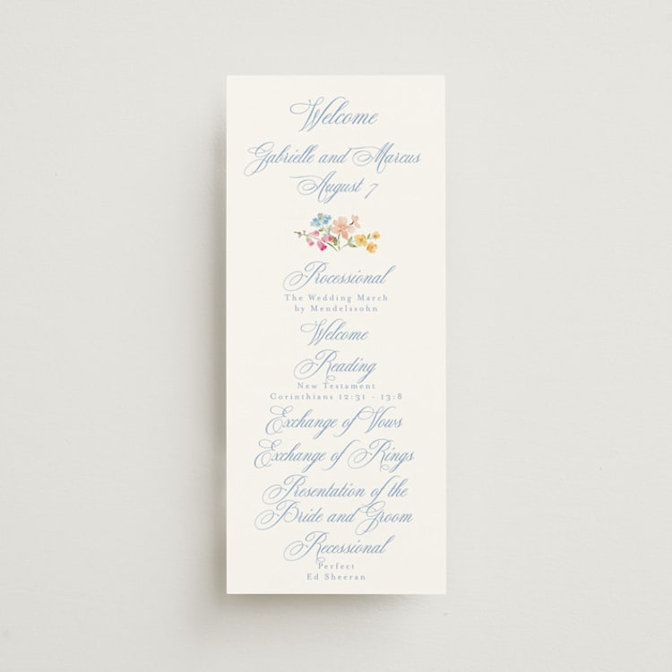 "Everlasting Romance" - Wedding Programs in Meadow by Petra Kern - Front