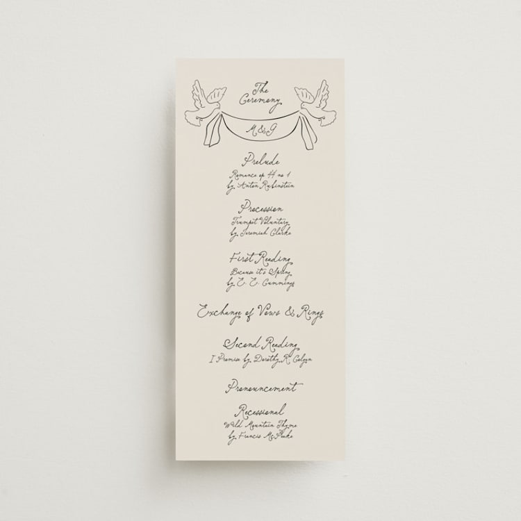 "Felicity" - Wedding Programs in Vintage by Kelly Watkins - Front