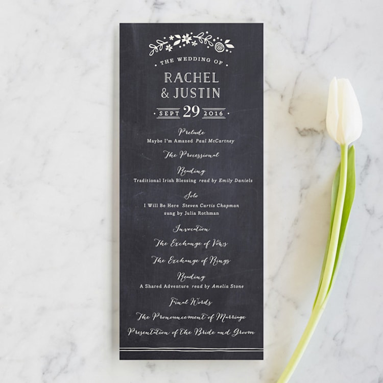 "Alabaster Florals" - Wedding Programs in Slate by Jennifer Wick - Front