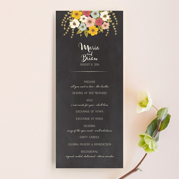 "Plentiful Blossoms" - Wedding Programs in Soft Peach by Faith Harlow - Front