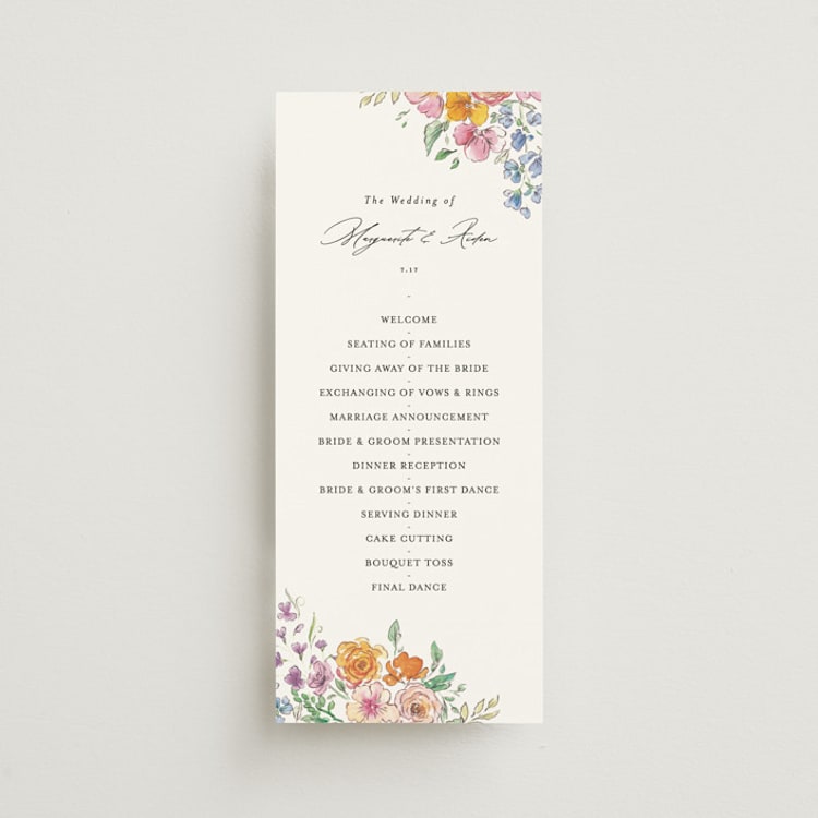 "Floral Pop" - Wedding Programs in Tropical by Itsy Belle Studio - Front