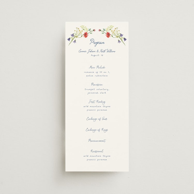 "Wildflower Romance" - Wedding Programs in Ivory by frau brandt - Front