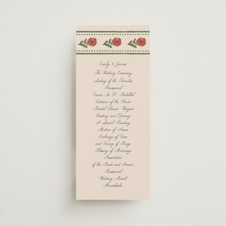 "Wedding Tapestry" - Wedding Programs in Coral Fern by Chris Griffith - Front