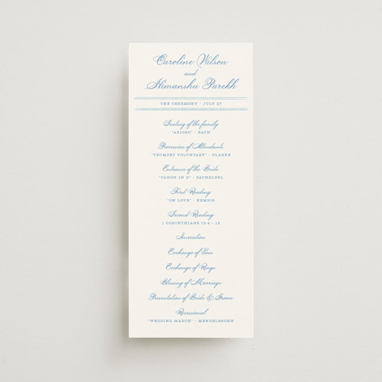 "Royalty" - Wedding Programs in Capri by Creo Study - Front