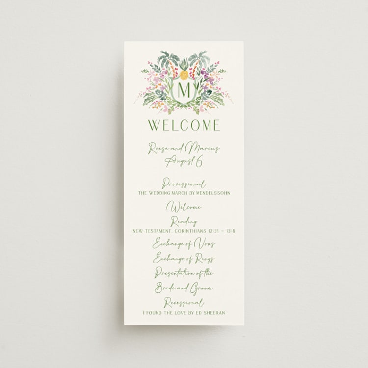 "Tropical Dreams" - Wedding Programs in Jungle by Petra Kern - Front