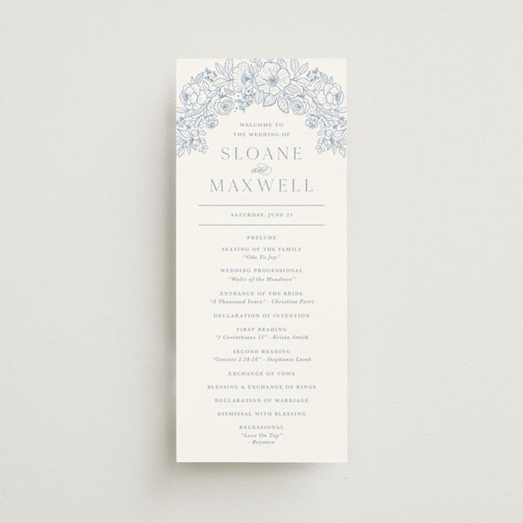 "Wild Roses" - Wedding Programs in Nova by Kristen Smith - Front
