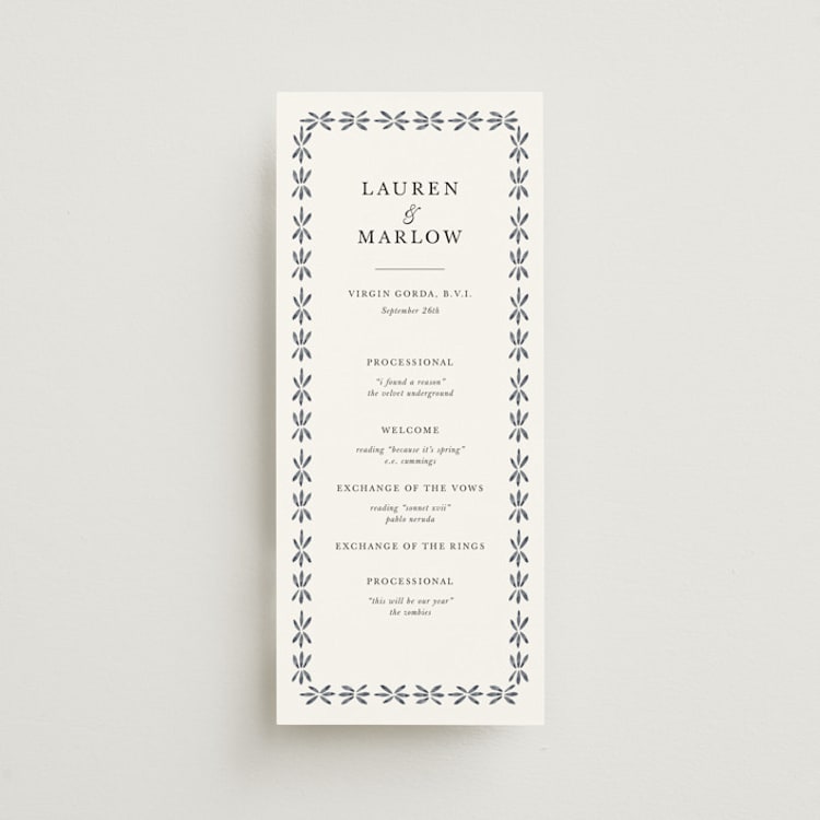 "Americana" - Wedding Programs in Sea by leslie hamer - Front