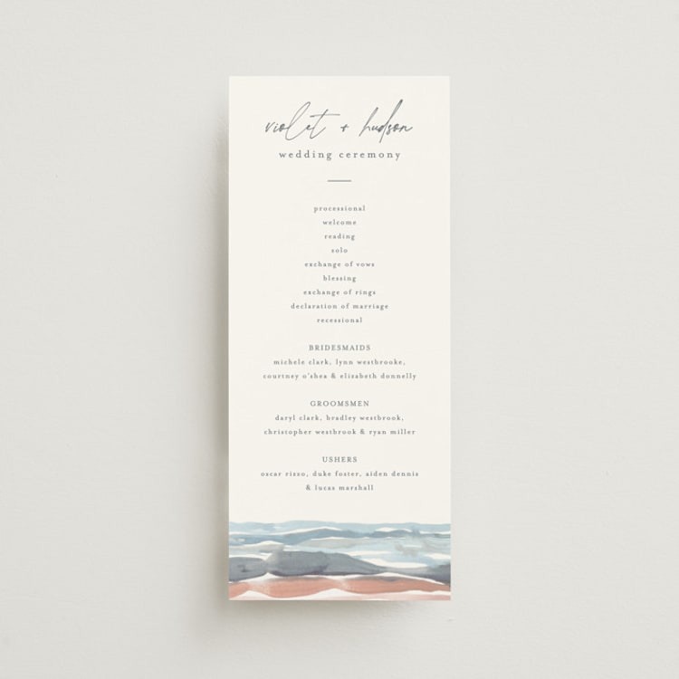 "waves" - Wedding Programs in Beachy by Pixel and Hank - Front