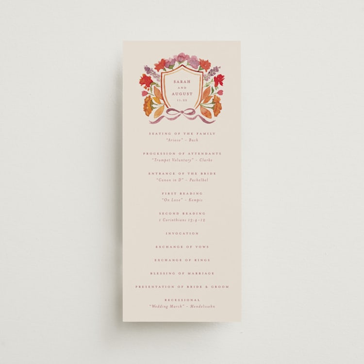 "Crest Fall" - Wedding Programs in Autumn by Pink House Press - Front