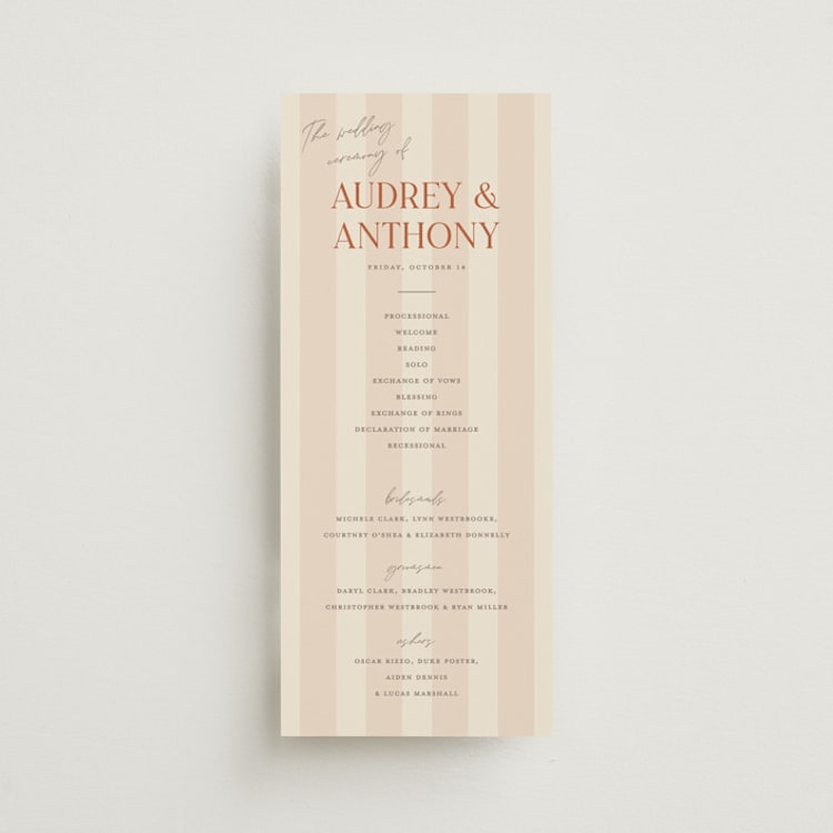 "Ambrosial" - Wedding Programs in Butter by Pixel and Hank - Front