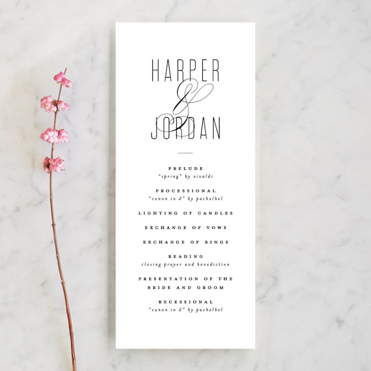 "Scripted Ampersand" - Wedding Programs in Classic by Roxy Cervantes - Front